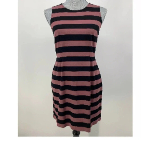 LOFT Sleeveless Black and Pink Mini Dress - Picture 1 of 6